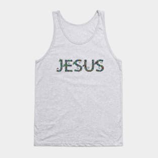 (FOR LIGHT COLOURS) Jesus His name colourful Mosaic style Christian design T-Shirt Tank Top